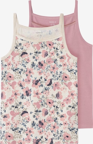 NAME IT - Camiseta térmica 'NOSTALGIA FLOWER' en rosa: frente