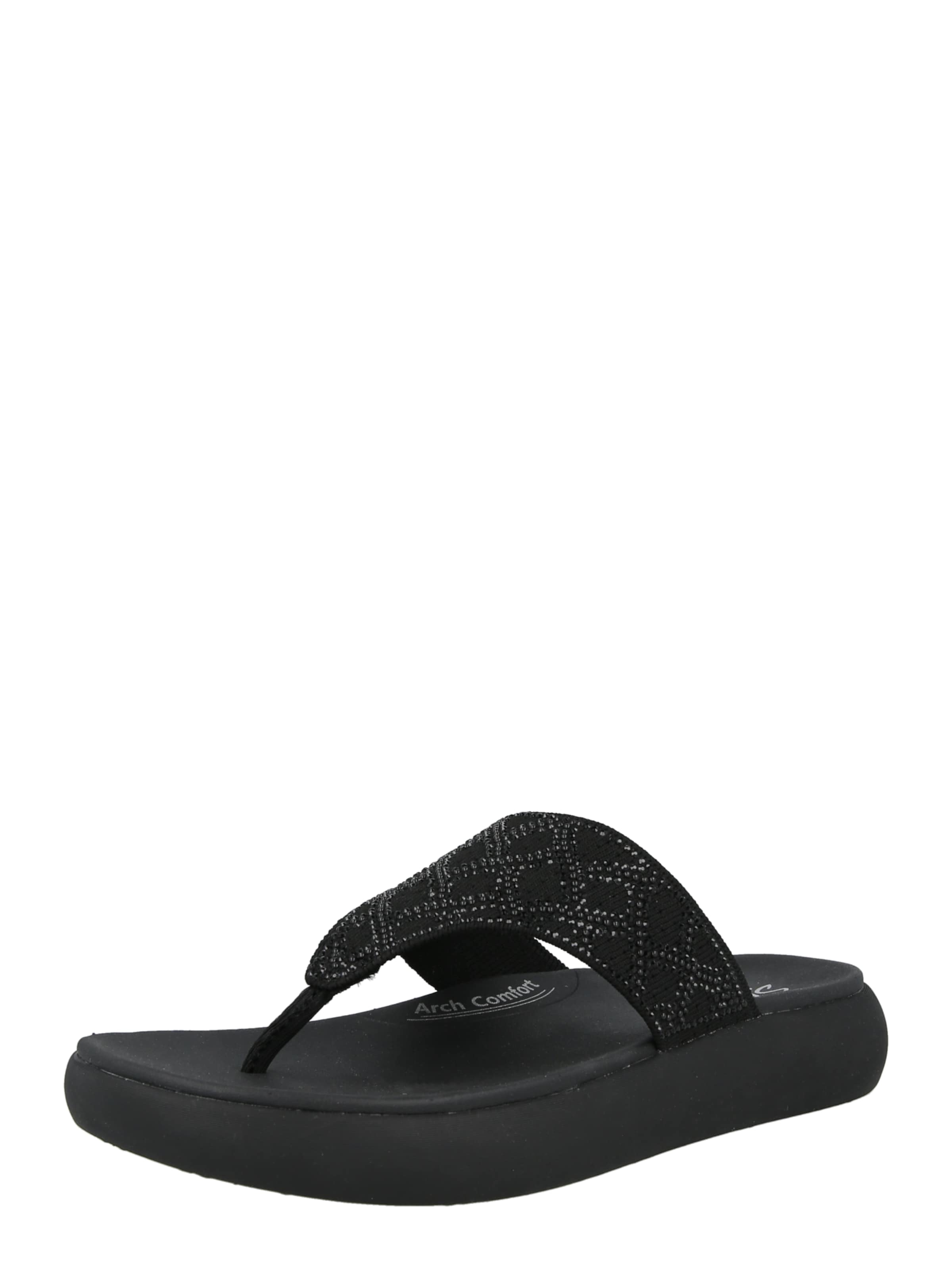 SKECHERS - Sandalias de dedo 'ASANA LUXE' en negro: frente