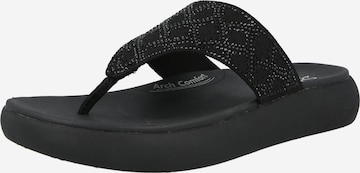 juoda SKECHERS Šlepetės per pirštą 'ASANA LUXE': priekis
