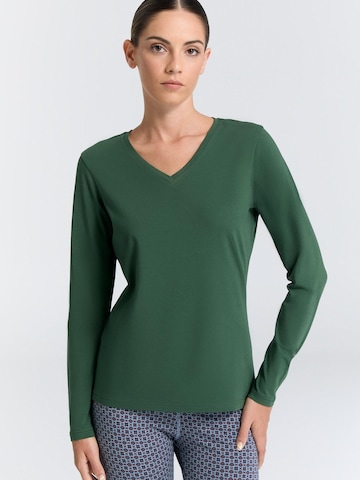 Leela COTTON Shirt 'Damen Bio-Baumwoll V-Neck Langarmshirt'‌‌‌‌‌‌‌ in Grün