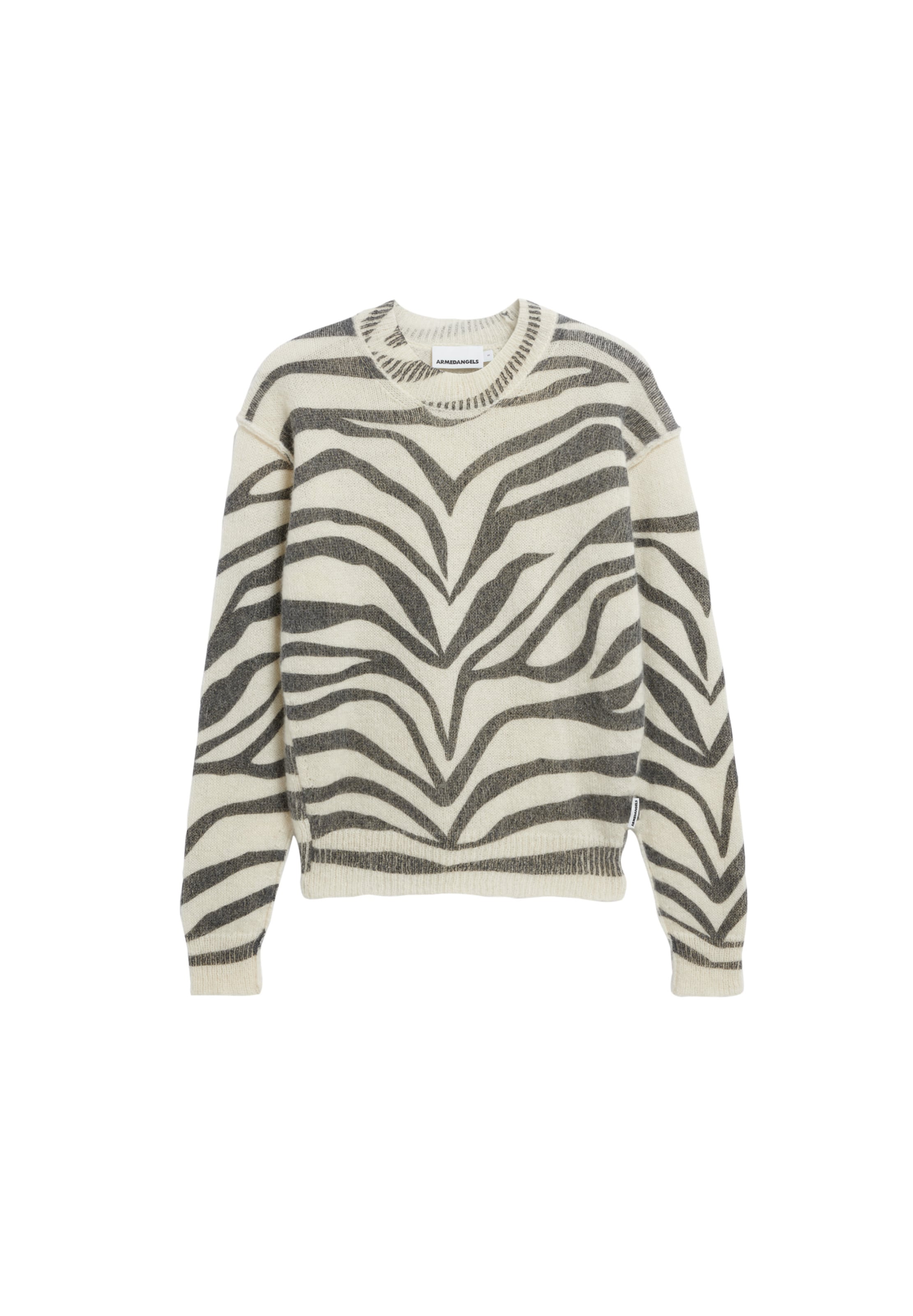 ARMEDANGELS Strickpullover BALBAA PREMIUM ZEBRARAA in Mischfarben: Vorderseite