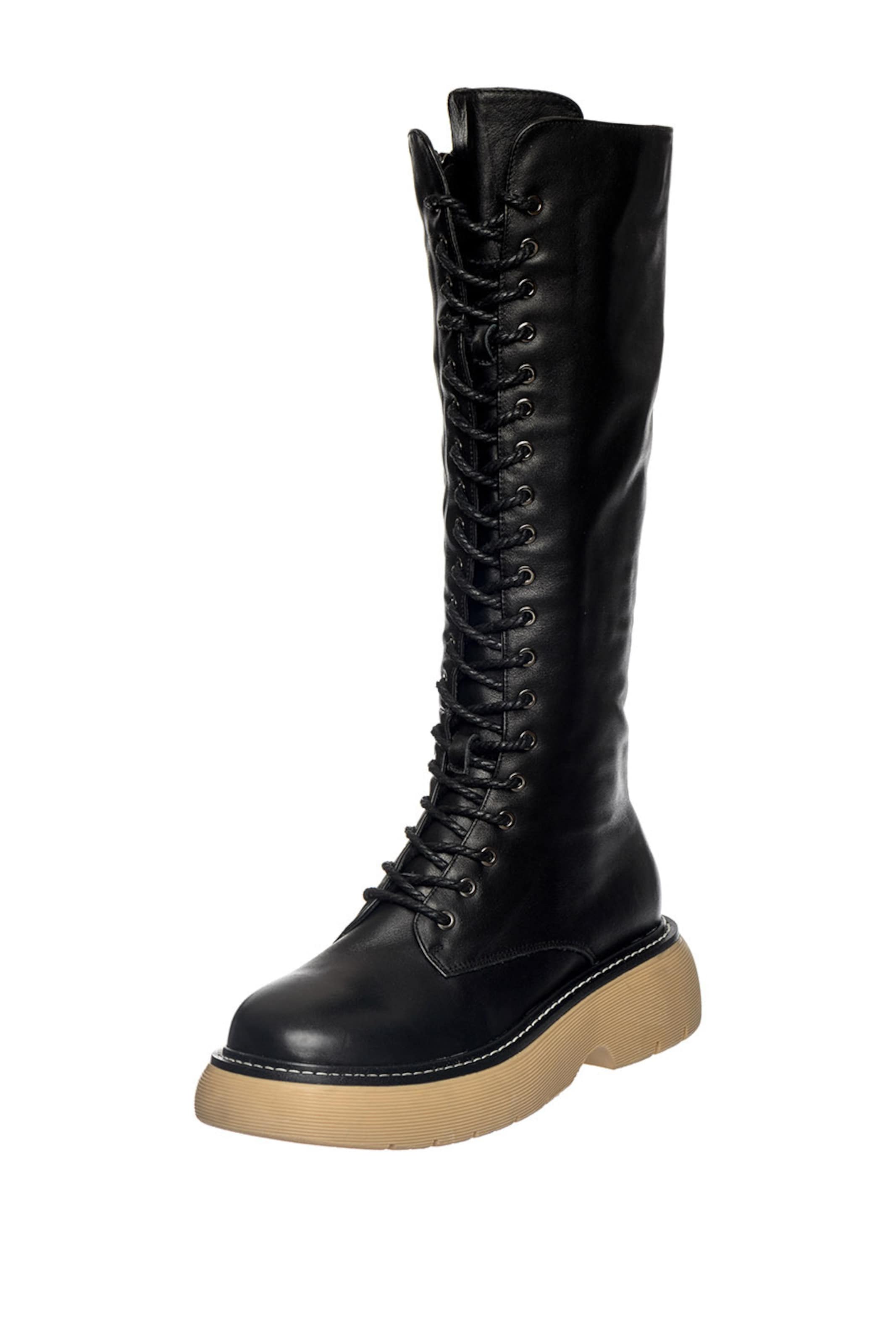 CESARE GASPARI Schnürstiefel in Schwarz: Vorderseite