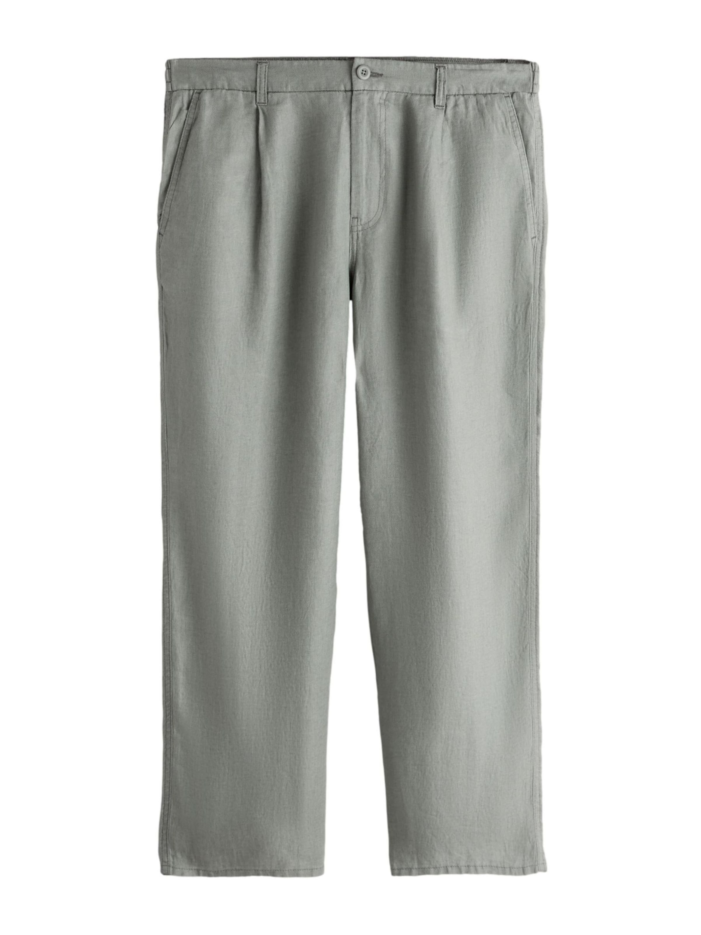 Loosefit Pantaloni con pieghe 'Signature' di Next in verde: frontale