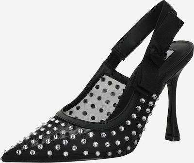 STEVE MADDEN Cipele s potpeticom i otvorenom petom 'Brylie-R' u crna / srebro, Pregled proizvoda