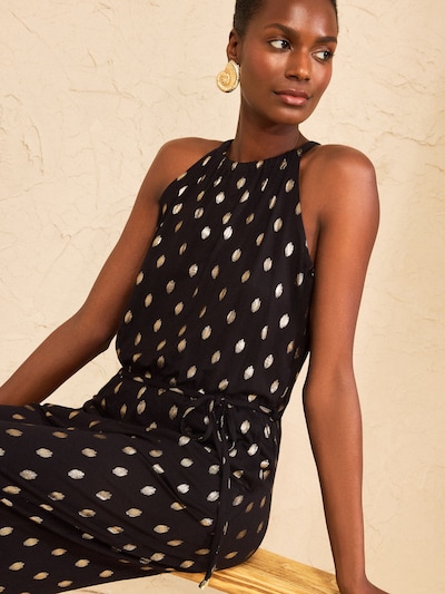 love & roses Jumpsuit in gold / schwarz, Produktansicht