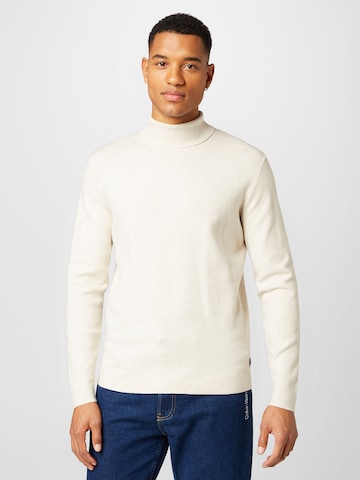 TOM TAILOR DENIM Sweater in Beige: front