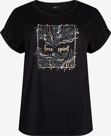 T-shirt 'Velin' Zizzi en noir : devant