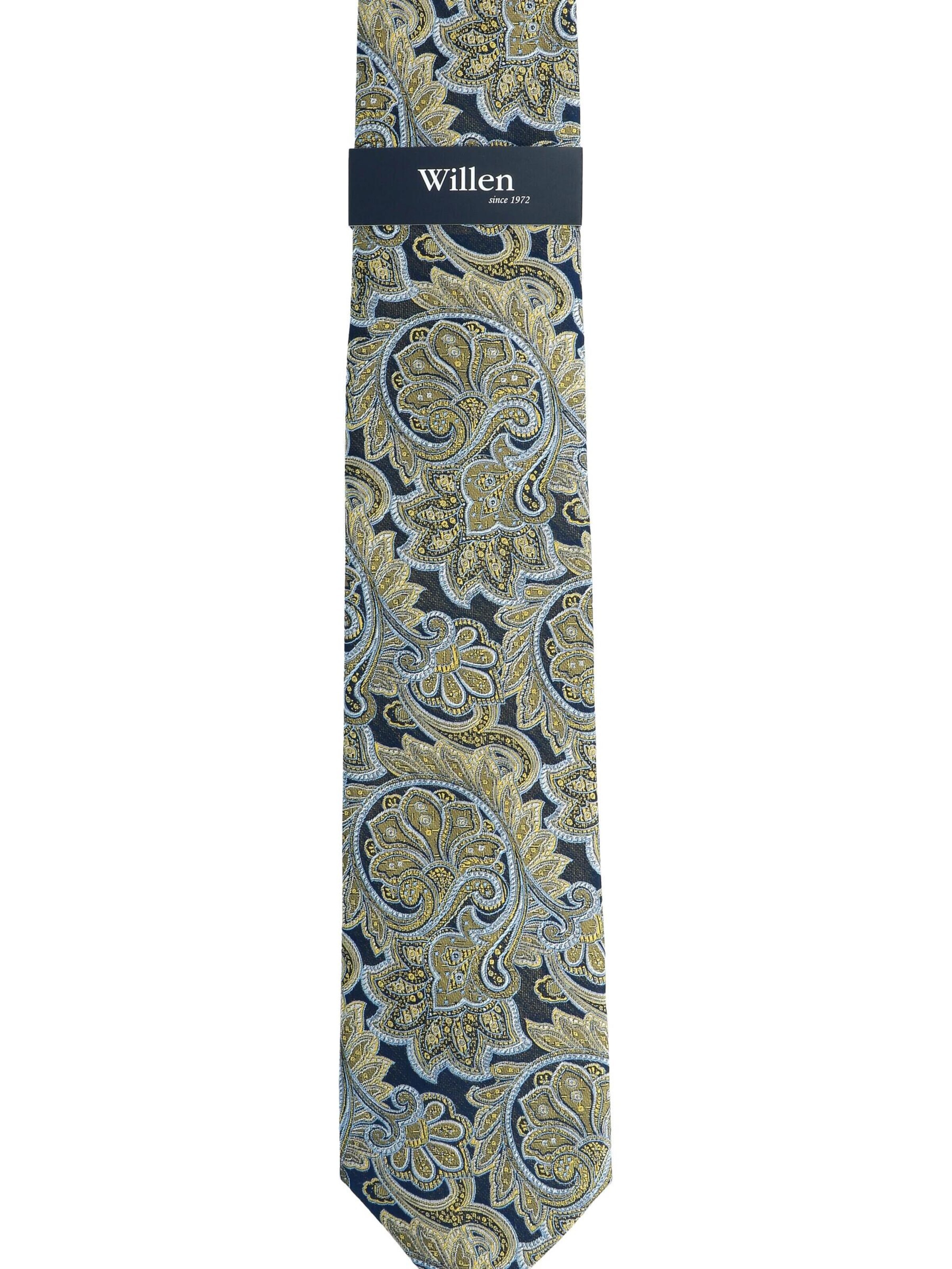 WILLEN Tie 'Marine Paisley' in Yellow