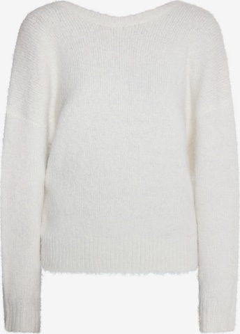 Pullover 'Caspio' di faina in bianco: frontale