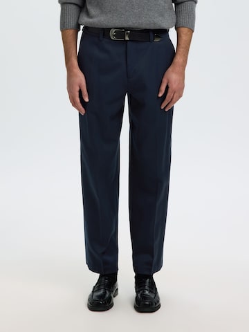SELECTED Loosefit Pantalon in Blauw: voorkant