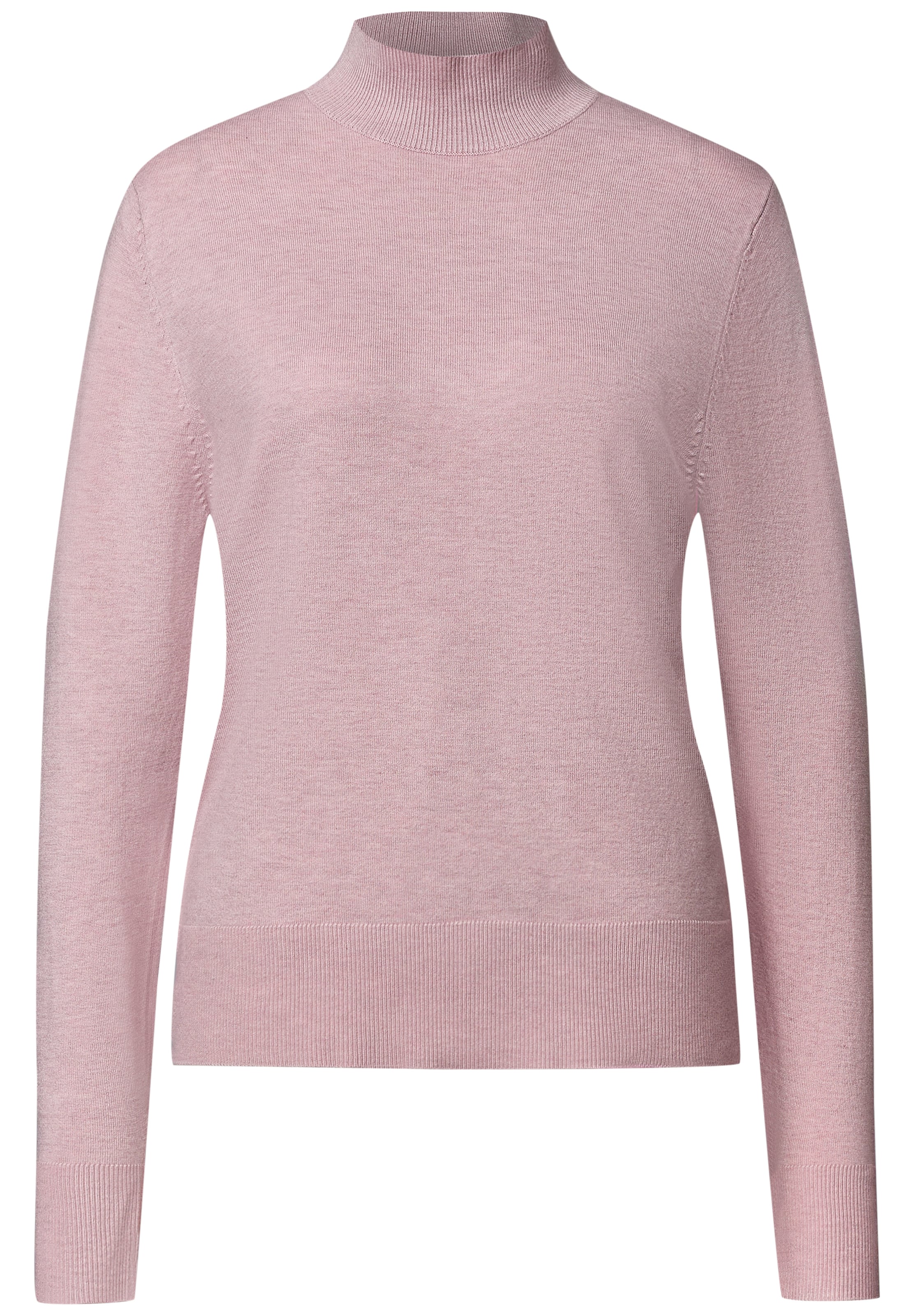 STREET ONE Basic Pullover mit Turtle Neck in Pink: Vorderseite