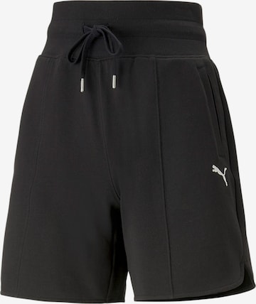 PUMA Regular Trousers in Black: front