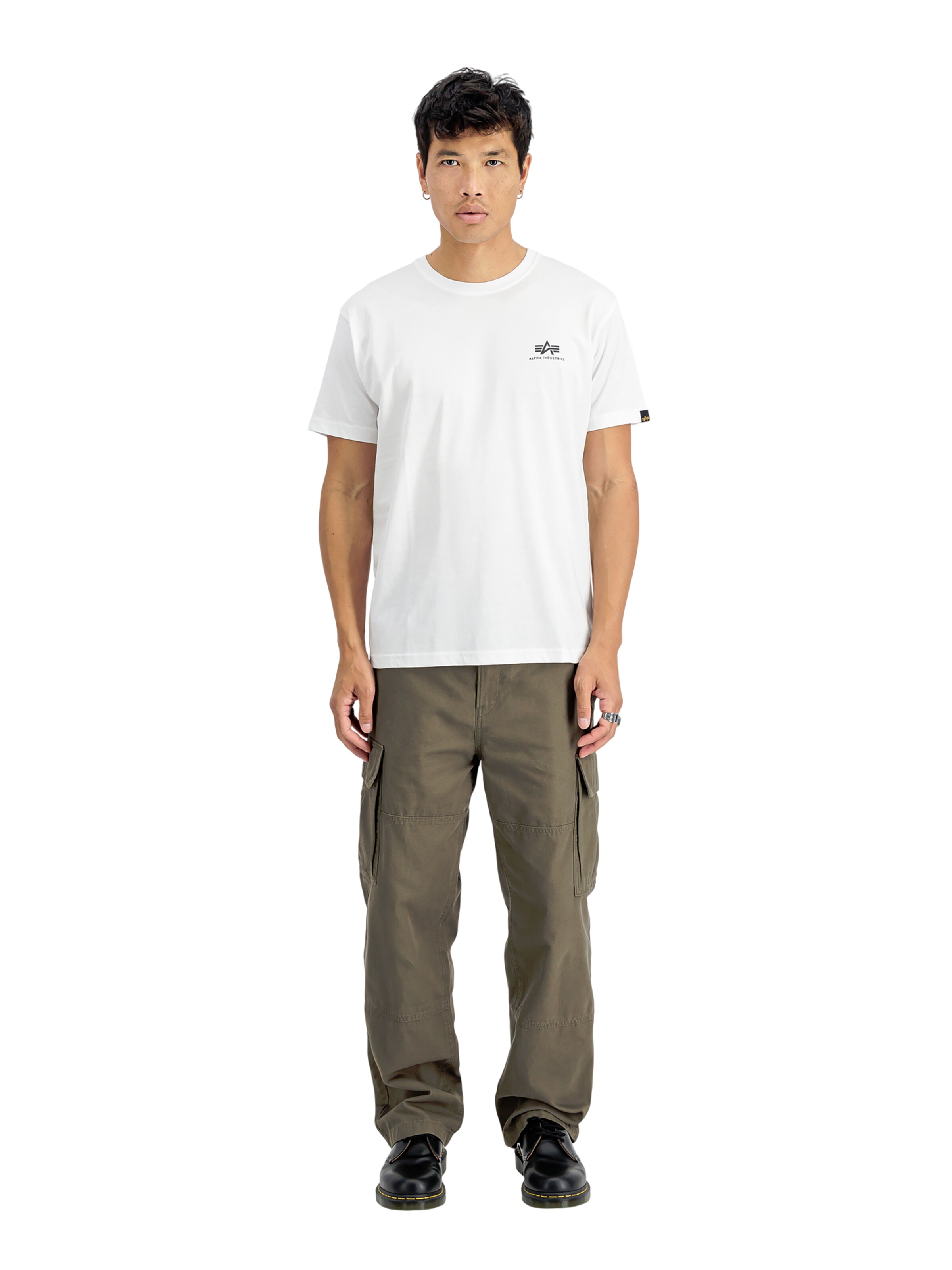 ALPHA INDUSTRIES Shirt 'Basic Small Logo'‌‌ in Weiß