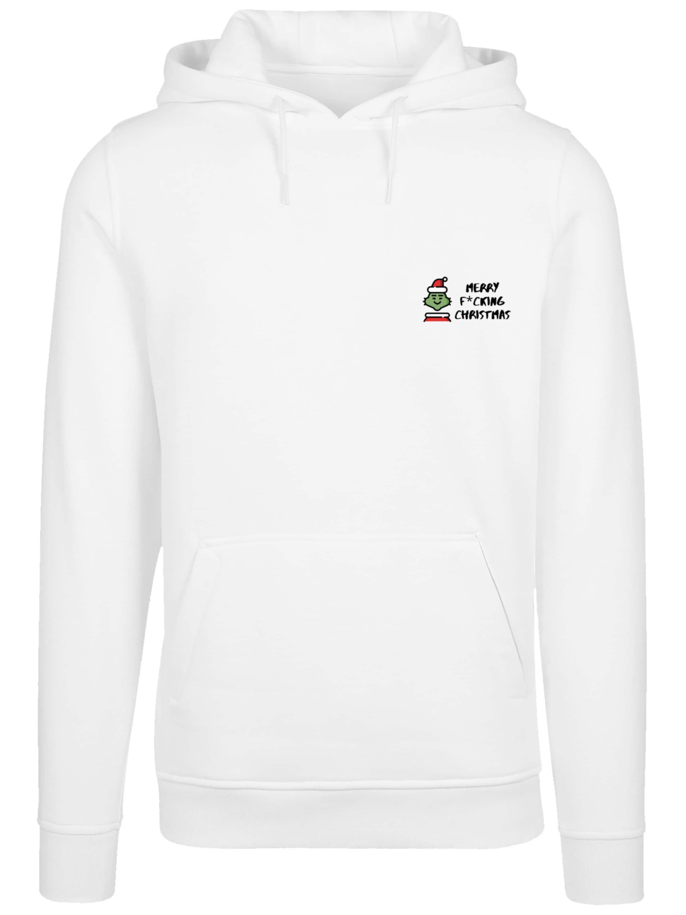 F4NT4STIC Sweatshirt 'Grinch Merry Christmas' in Wit: voorkant