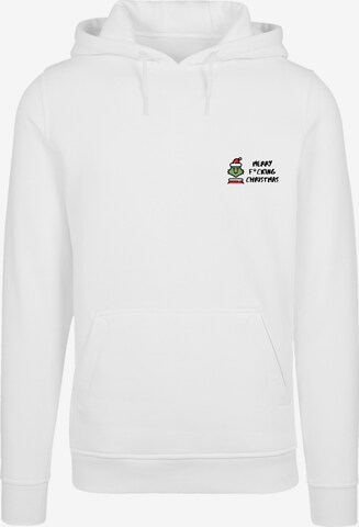 Sweat-shirt 'Grinch Merry Christmas' F4NT4STIC en blanc : devant