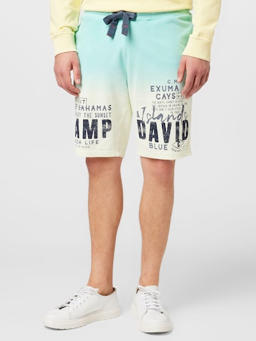 CAMP DAVID Regular Pants in Green: front