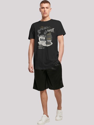 F4NT4STIC Shirt 'Looney Tunes Taz Energy Boost' in Zwart