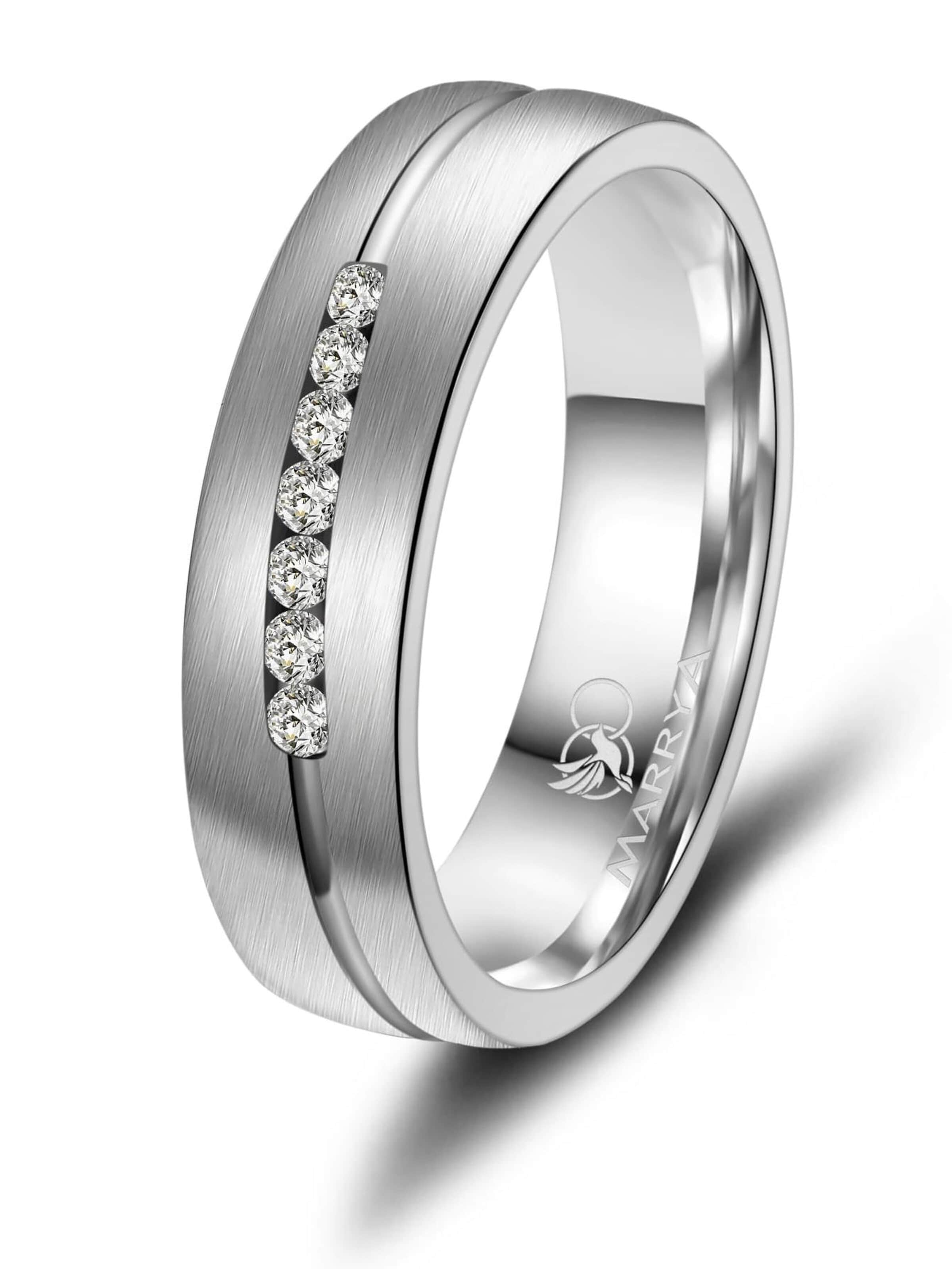 MARRYA Ring 'MARRYA ES-09 Ehering aus Edelstahl - Silberfarben' in Zilver