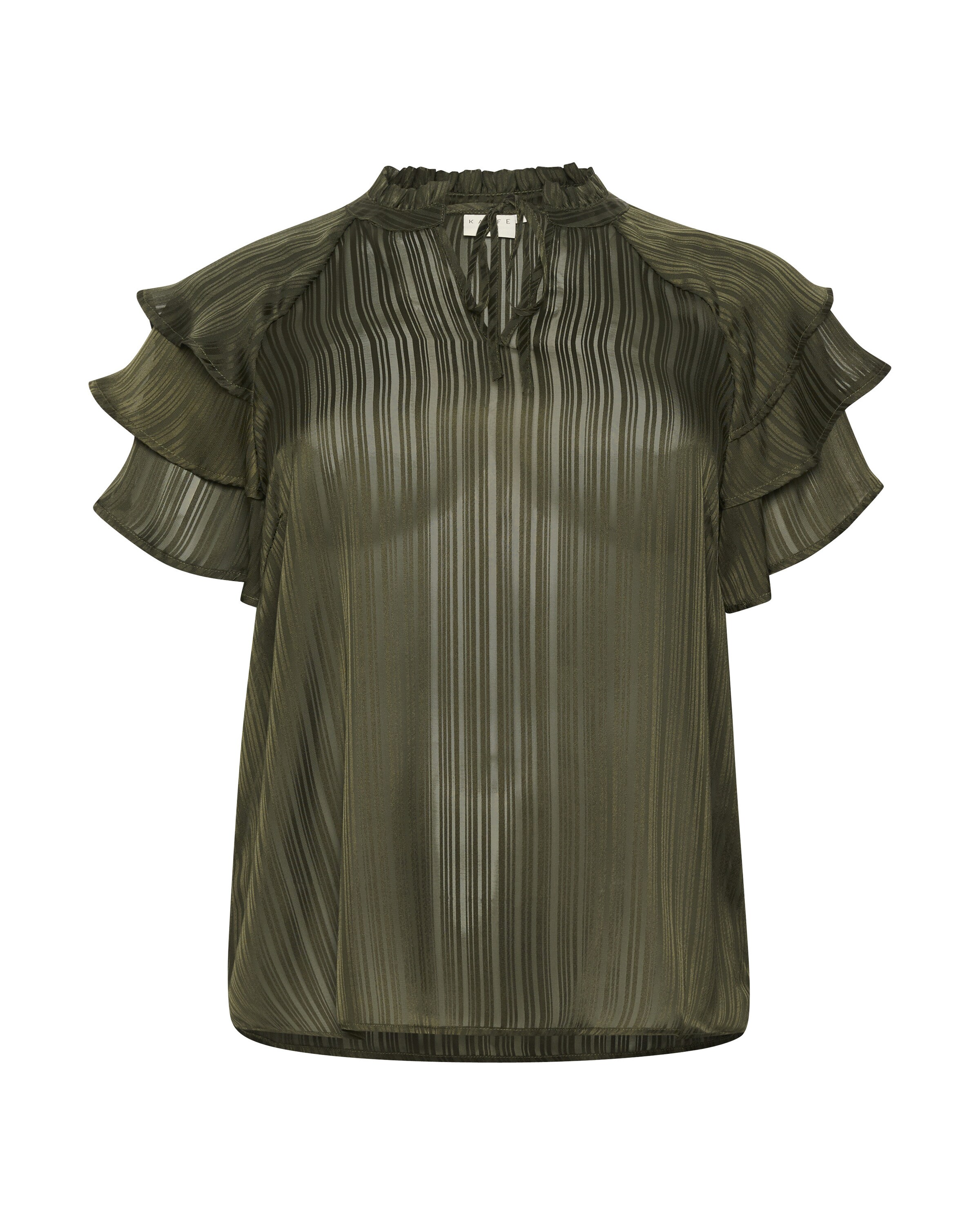 KAFFE CURVE Pluus 'Jola', värv roheline: eest vaates