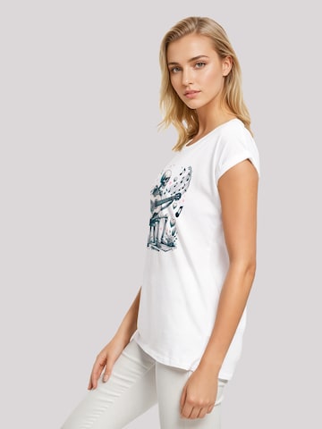 F4NT4STIC Shirt 'Skelett spielt Gitarre, Musik, Liebe' in Wit