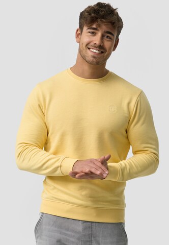 INDICODE JEANS Sweatshirt 'Holt' in Geel: voorkant