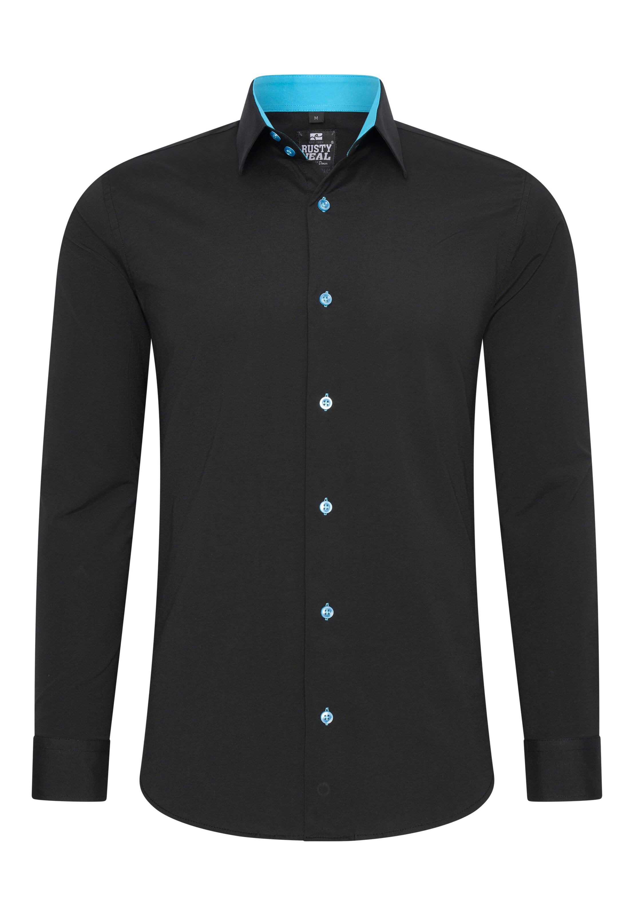 Rusty Neal Regular fit Button Up Shirt in Black: front