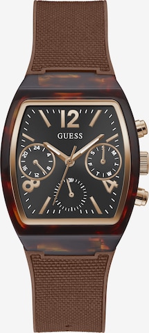 GUESS Analoog horloge ' RAVEN ' in Bruin: voorkant