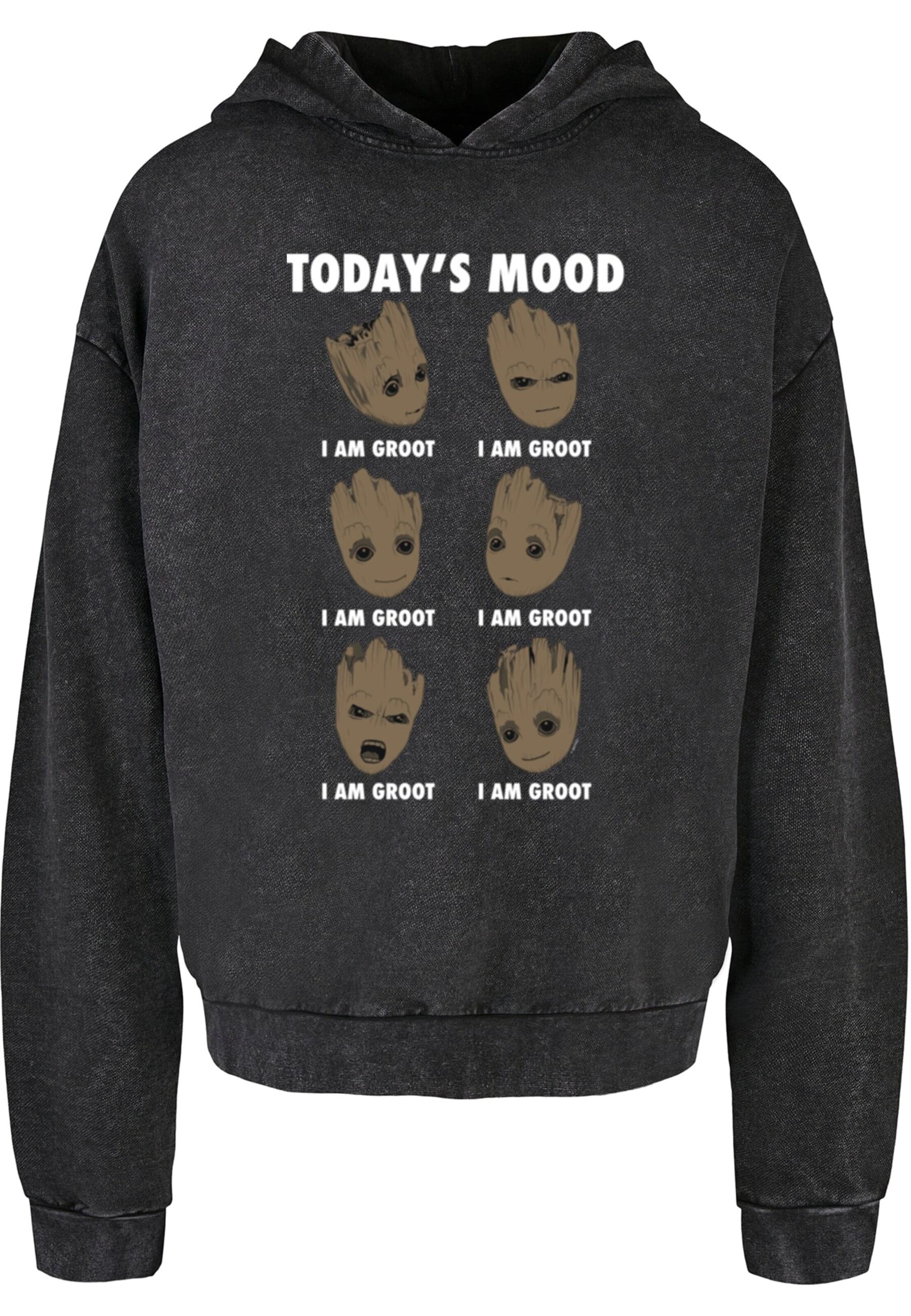 Sweat-shirt 'Guardians Of The Galaxy Vol 2 - Groot Todays Mood' ABSOLUTE CULT en noir : devant