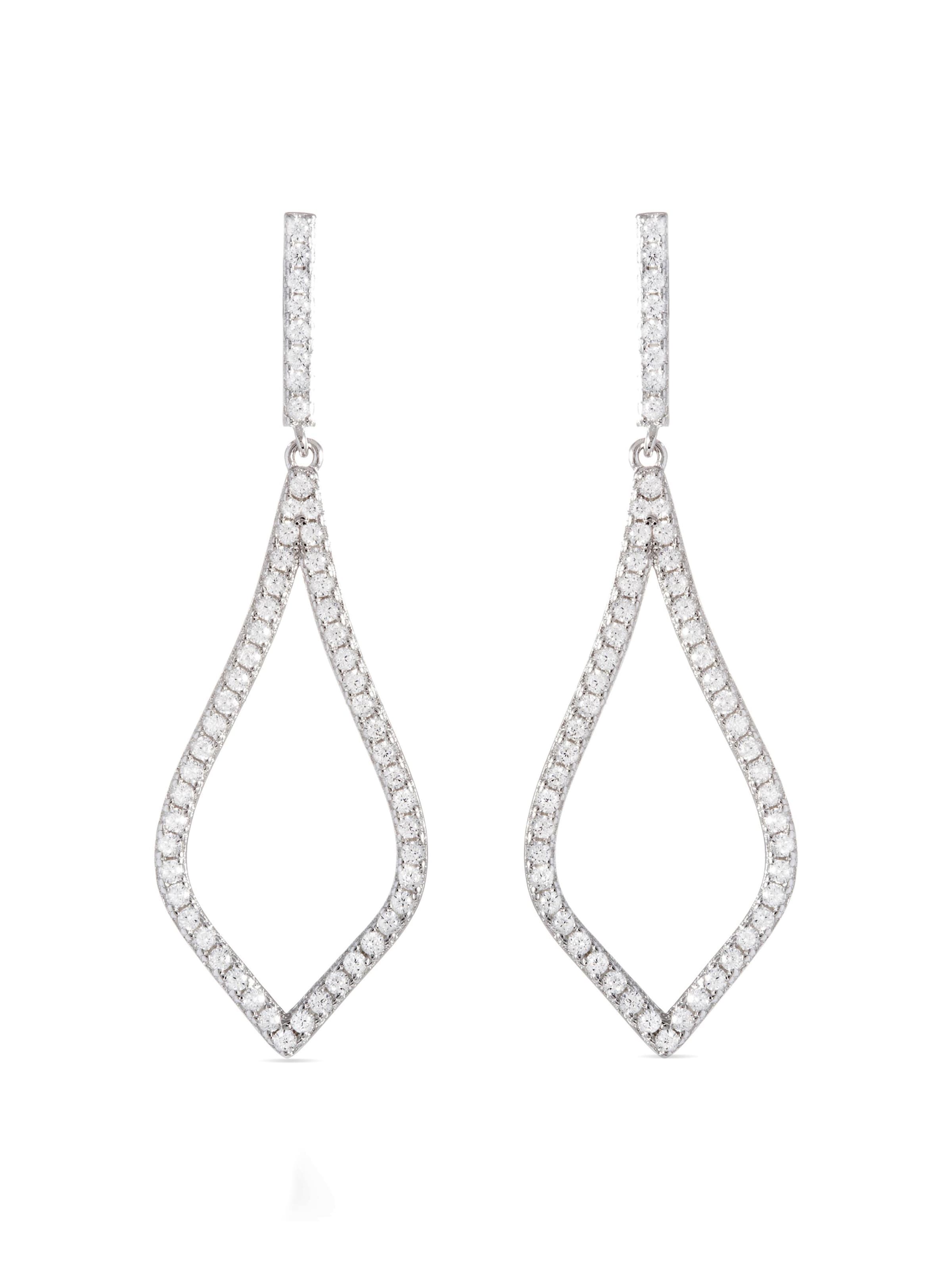 Luxenter Earrings 'Materish' in Silver: front