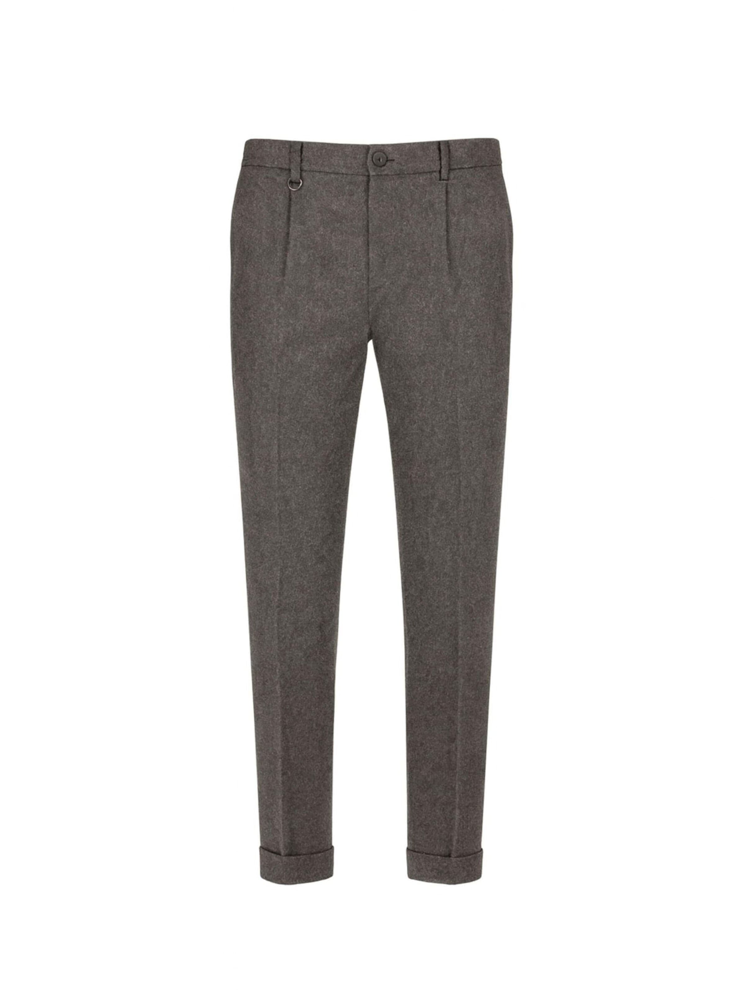 Paolo Pecora Milano Baggy Byxa '"Duomo" flannel trousers' i grå: framsida