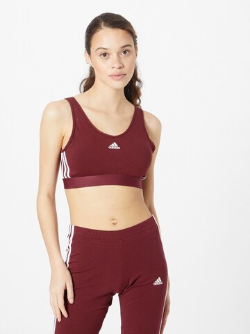 ADIDAS SPORTSWEAR Bustier Sports-BH 'Essentials 3-Stripes With Removable Pads' i rød: forside