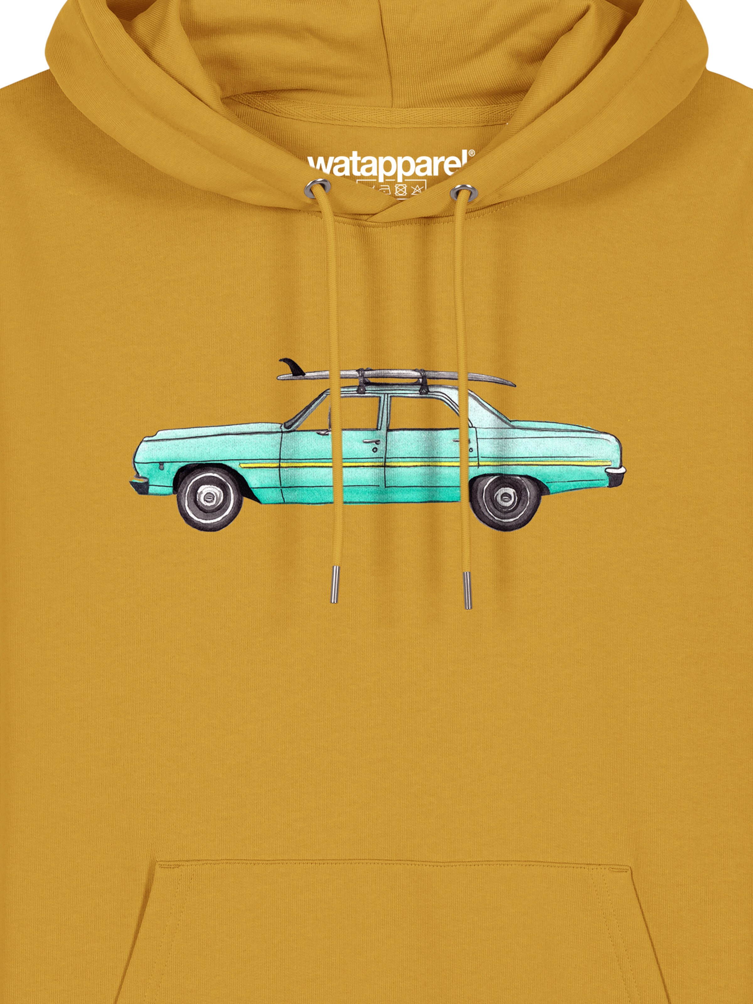 Watapparel Sweatshirt 'Surf Car' in Geel