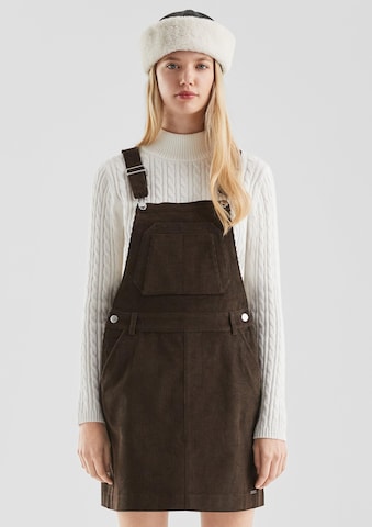 Jupe-salopette QS en marron : devant