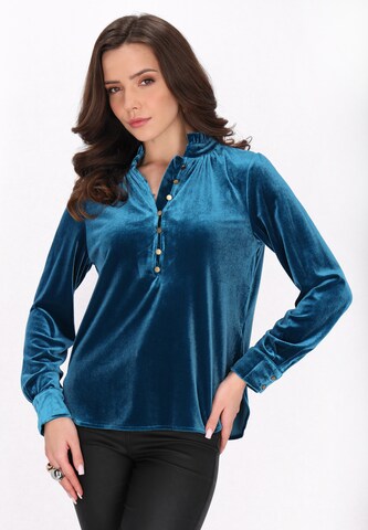 faina - Blusa en azul: frente