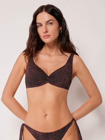 CALZEDONIA Balconette BIKINI OBERTEILE 'Dark Animalier' in Braun: Vorderseite