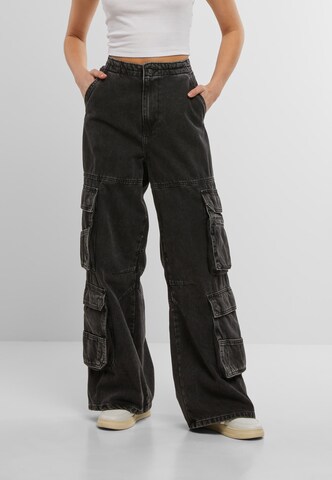 2Y Studios Loosefit Cargojeans 'Mara' in Schwarz: Vorderseite