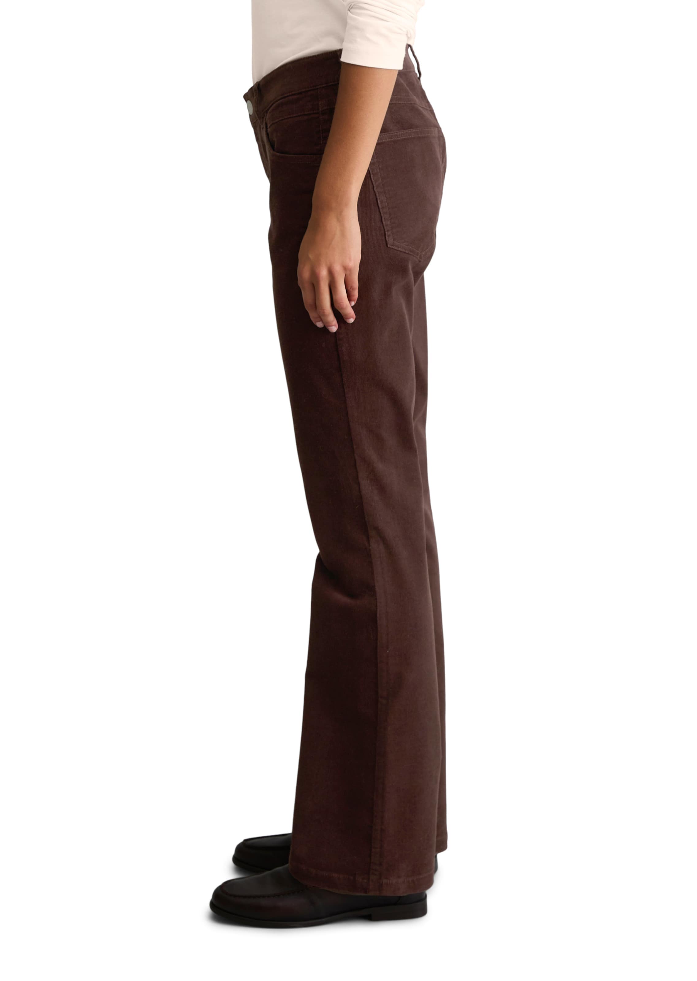 Marc O'Polo DENIM Bootcut Broek ' Nella ' in Bruin: zijkant