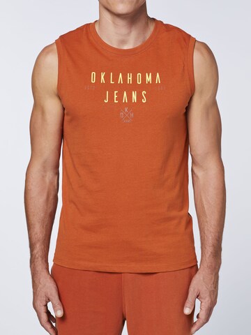Oklahoma Jeans Top ' aus Jersey ' in Braun