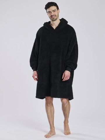 Loungeable Long Bathrobe in Black: front