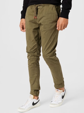 Coupe slim Pantalon 'Osborne' INDICODE JEANS en vert : devant