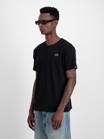 juoda ALPHA INDUSTRIES Marškinėliai: priekis