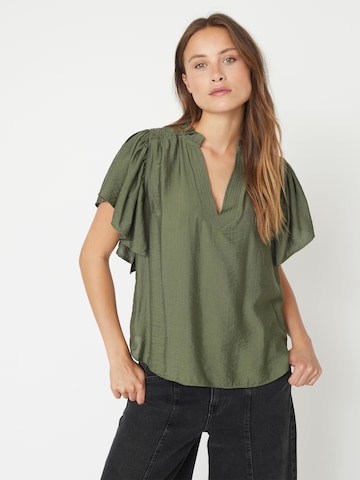 co'couture Blouse 'Hera' in Groen: voorkant