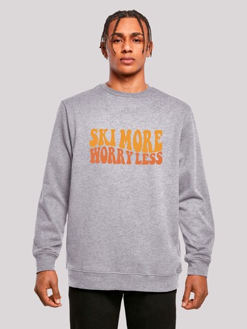 F4NT4STIC Sweatshirt 'Ski More Worry Less' in Grey: front