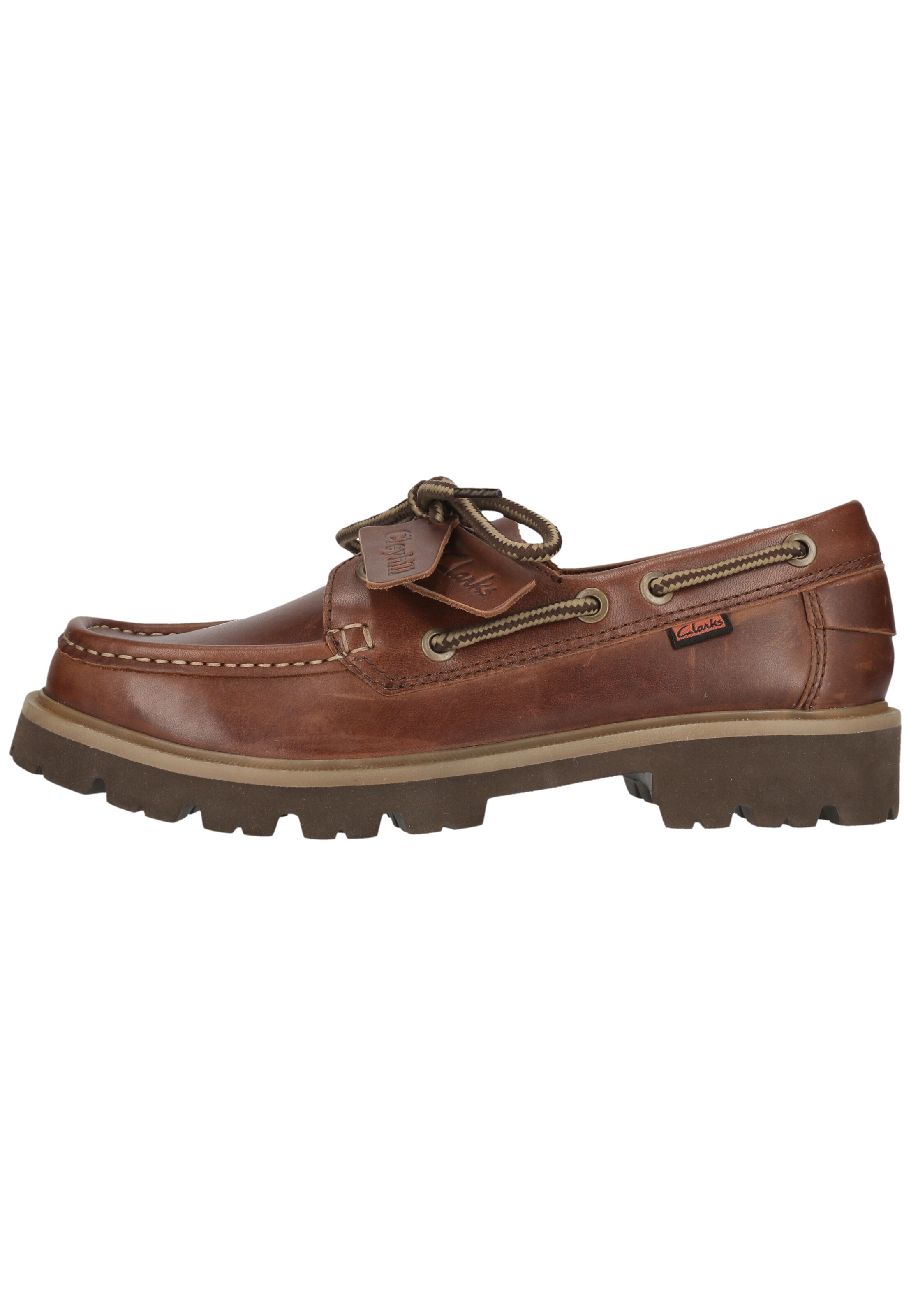 CLARKS Lace-up shoe 'Cleyhill Boat' in Brown