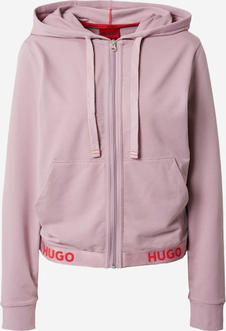 HUGO Red Zip-Up Hoodie in Purple: front