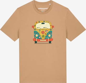 Watapparel Shirt ' Hippies Bus ' in Beige: voorkant