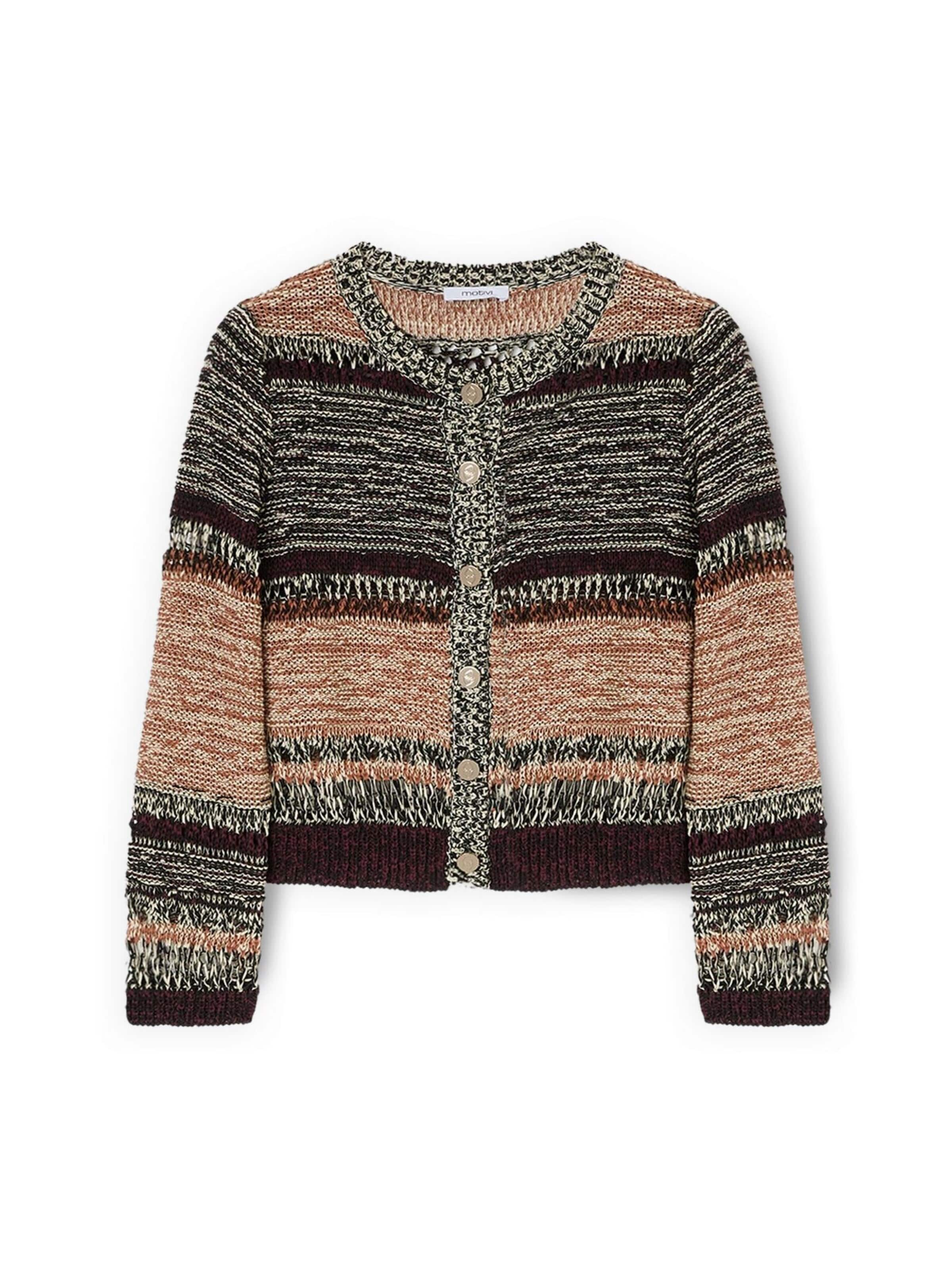 MOTIVI Knit cardigan in Brown: front