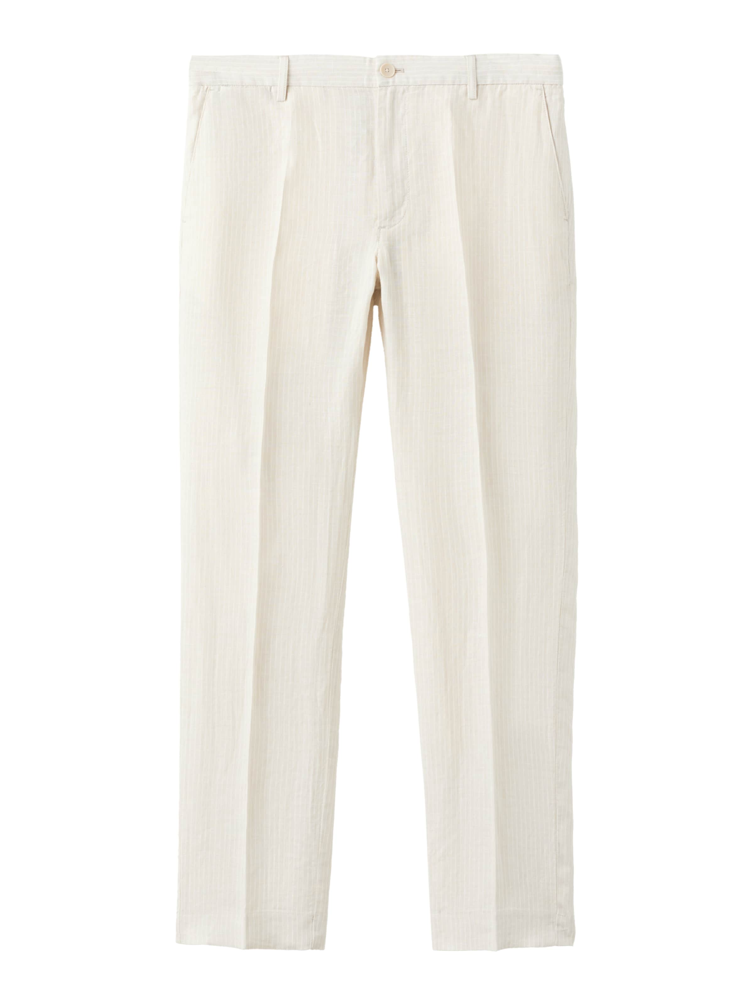 MANGO MAN Trousers with creases 'Soller' in 52 in Beige / White, Item view