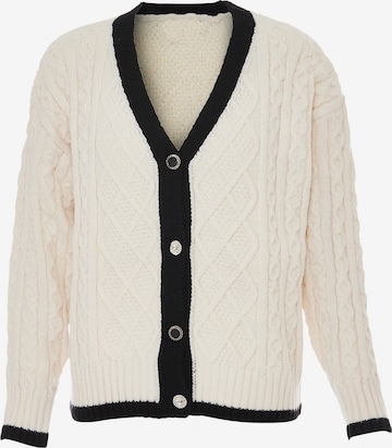 CARNEA Knit Cardigan in White: front