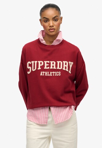 Superdry Sweatshirt 'Athletic Essentials' in Rood: voorkant